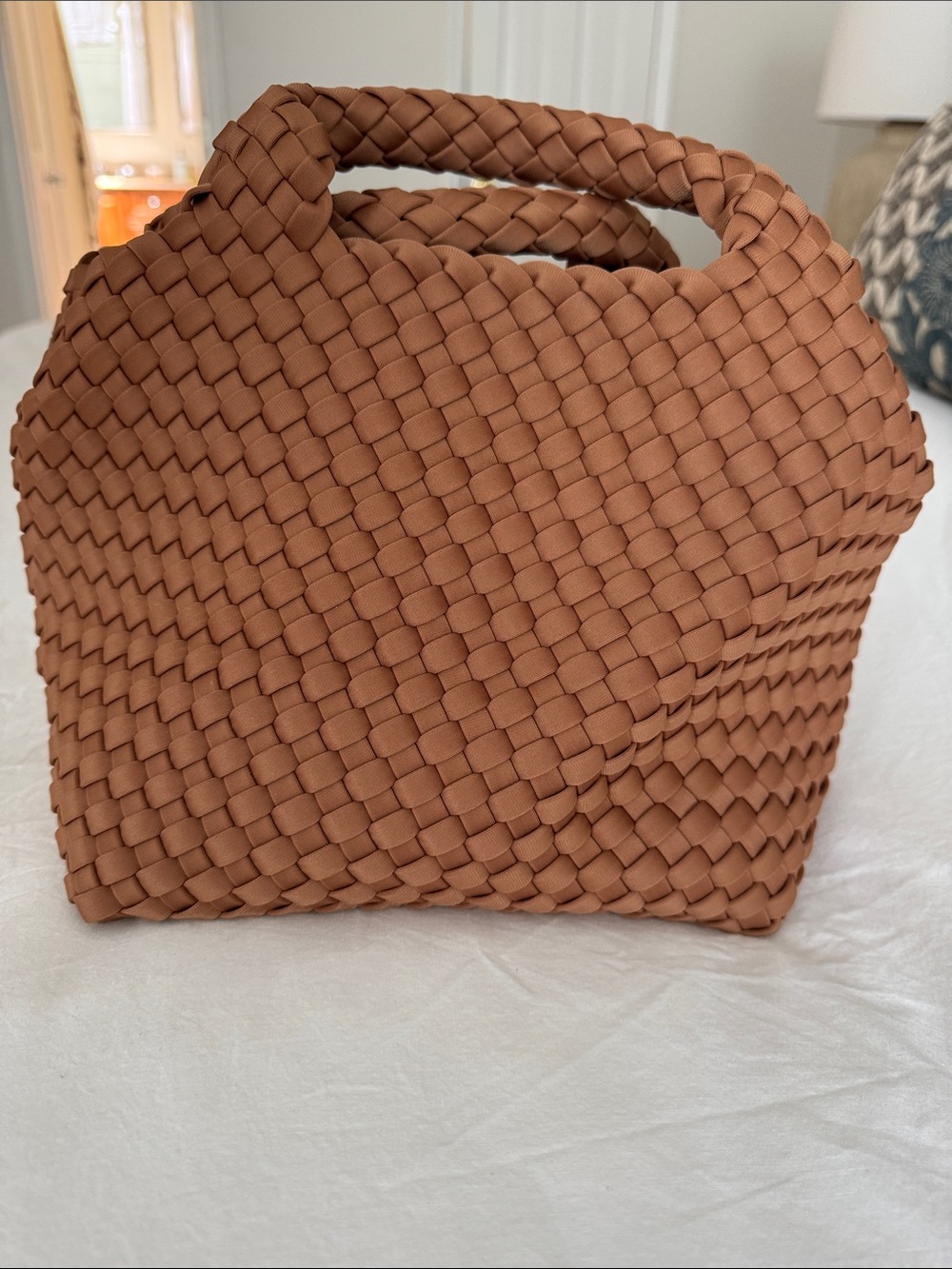 NAGHEDI small st. Barths woven bag Cognac Brown - Picture 2 of 8